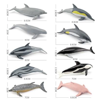 Imagem de Conjunto de estatuetas Dolphin, 10 peças realistas de PVC, mamíferos oceânicos para crianças