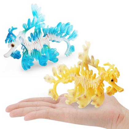 Imagem de Conjunto de estatuetas realista de dragão marinho em PVC Ocean Life Animal x2