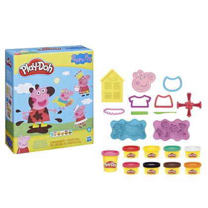 Imagem de Conjunto de estilo Play-Doh Peppa Pig com 9 latas e 11 ferramentas para crianças