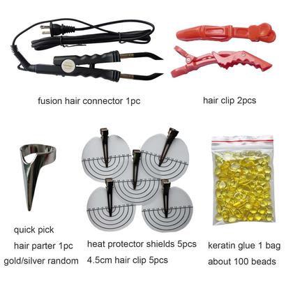 Imagem de Conjunto de extensões de cabelo com queratina Fusion Bonding Machine Ushtiger