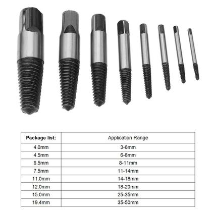 Imagem de Conjunto de extrator de parafusos Antilog, 8 unidades, removedor de parafusos quebrados