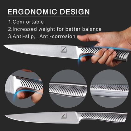 Imagem de Conjunto de facas de cozinha imarku 14 peças de afiador de blocos de aço inoxidável