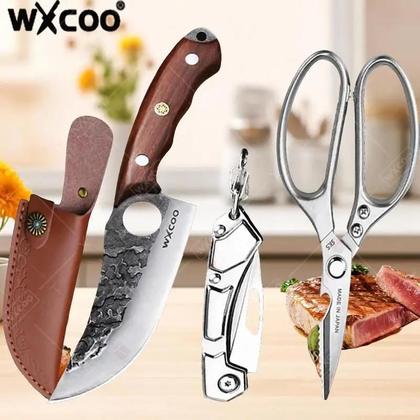 Imagem de Conjunto De Facas De Cozinha Multifuncionais: Cutelo De Carne, Faca Para Desossar, Fatiador De