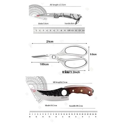 Imagem de Conjunto De Facas De Cozinha Multifuncionais: Cutelo De Carne, Faca Para Desossar, Fatiador De