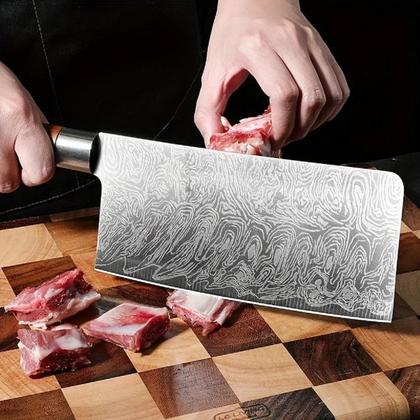 Imagem de Conjunto De Facas Estilo Japonês Com Textura Damascada, 1/4 Peças, Faca De Chef Afiada, Santoku,