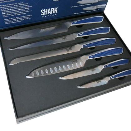 Imagem de Conjunto de Facas Ichef Polishop - Shark Series - Professional Cut - Inox