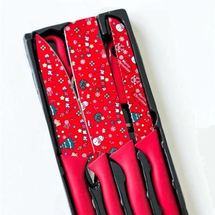 Imagem de Conjunto de Facas Natalinas 6 Peças Complete Sua Coleção de Natal com Este Conjunto Elegante