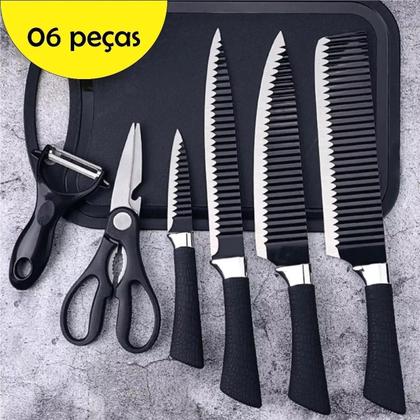 Imagem de Conjunto De Facas Profissionais Churrasco: Kit 6 Peças Inox