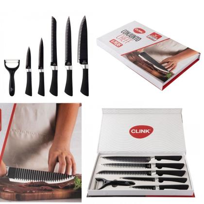 Imagem de Conjunto de Facas Profissional Aço Inox Chef Premium 6 Peças