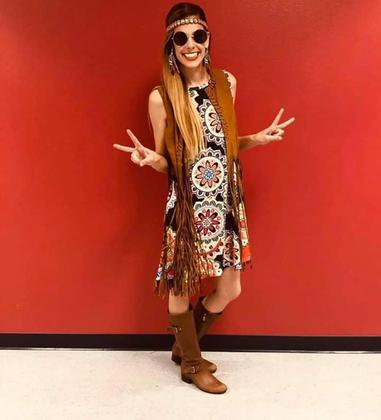 Imagem de Conjunto de fantasias EVISWIY, roupas hippie para mulheres dos anos 60 e 70