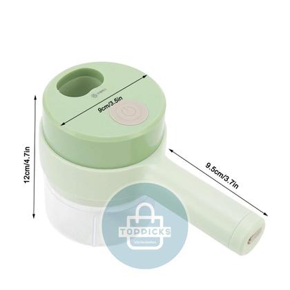 Imagem de Conjunto de fatiador de legumes elétrico portátil 4 em 1, processador de alimentos sem fio, com escova limpa para carne