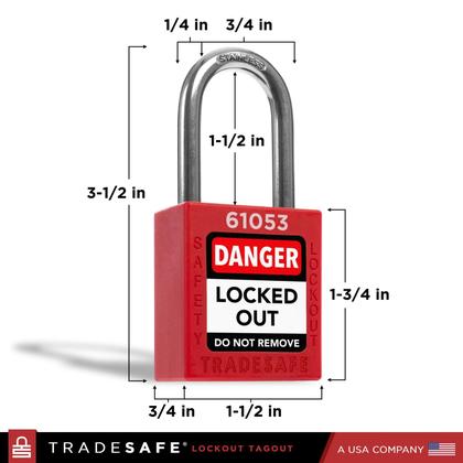 Imagem de Conjunto de fechaduras Lockout Tagout TRADESAFE 10 Red Loto Locks