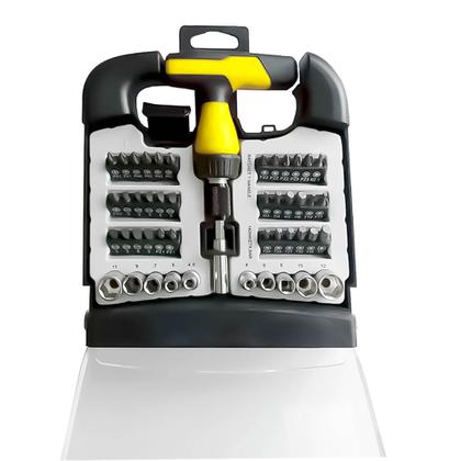 Imagem de Conjunto De Ferramentas 48 Peças Bits Soquetes Chave T Extensor Phillips Allen Pozidriv