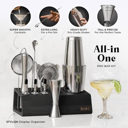 Imagem de Conjunto de Ferramentas de Bar Bare Barrel 14 Peças Prata/Preto