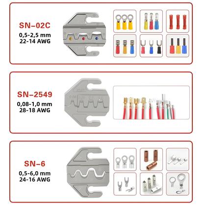 Imagem de Conjunto de Ferramentas de Crimpar para Eletricistas - Alicate Manual para Conectores de Terminais