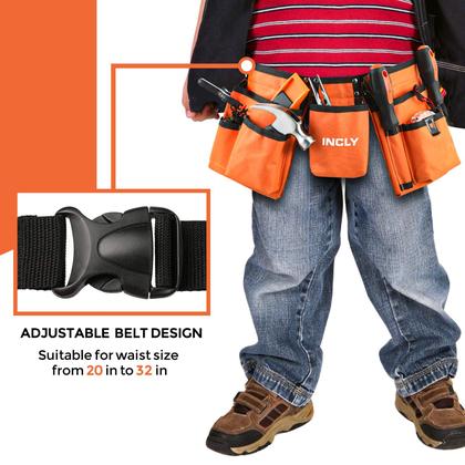 Imagem de Conjunto de ferramentas INCLY 95 PCS Kit de ferramentas manuais reais para crianças com cinto e bolsa