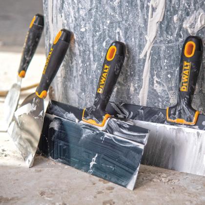 Imagem de Conjunto de ferramentas manuais DEWALT Deluxe Stainless com facas de fita adesiva e massa de vidraceiro
