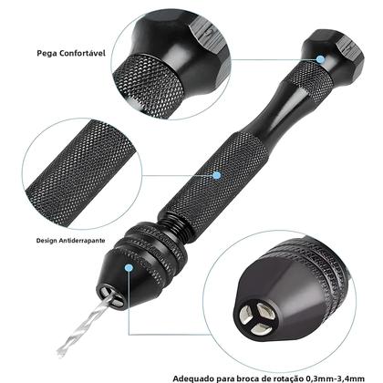 Imagem de Conjunto De Ferramentas Mini Preto Com 10 Peças, Broca Manual Para Trabalhos Em Madeira, Ferramentas