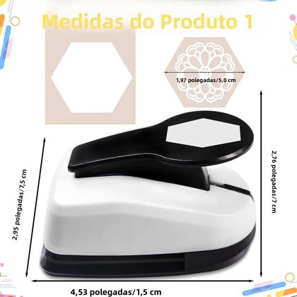 Imagem de Conjunto De Ferramentas Para Cortar Papel De 2 Polegadas, Furador Hexagonal, Triangular E Quadrado