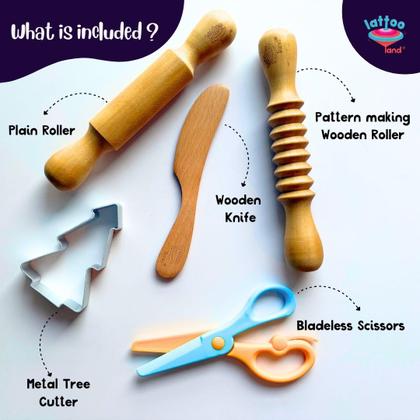 Imagem de Conjunto de ferramentas Play Dough Lattool and Sculpting Roll Cut Flatten