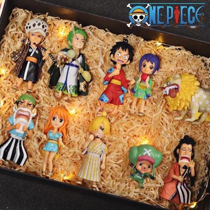 Imagem de Conjunto de Figuras de Ação One Piece - Luffy, Sanji, Nami, Zoro, Chopper, Franky e Robin (PVC)