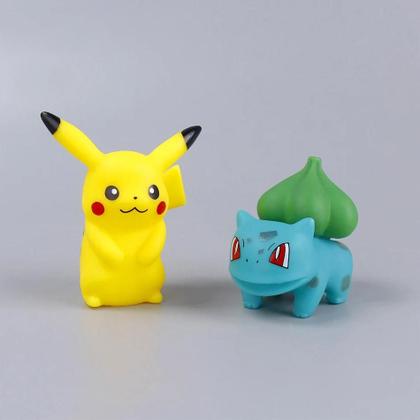 Imagem de Conjunto de Figuras Kawaii Pokémon - Pikachu, Psyduck, Squirtle, Jigglypuff e Bulbasaur