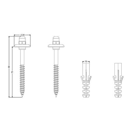 Imagem de Conjunto de Fixação Bacias Sanitárias Aço+Aço Inox 10mmx90mm