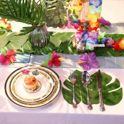 Imagem de Conjunto de folhas de palmeira artificiais, 88 unidades para decoração de festas de Luau