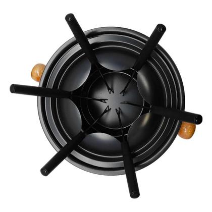 Imagem de Conjunto De Fondue Para 6 Pessoas Com Garfos 11 Peças - Preta