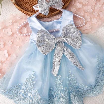 Imagem de Conjunto De Fotografia Para Bebê Menina Recém-Nascida Vestido De Renda Com Faixa De Glitter Para