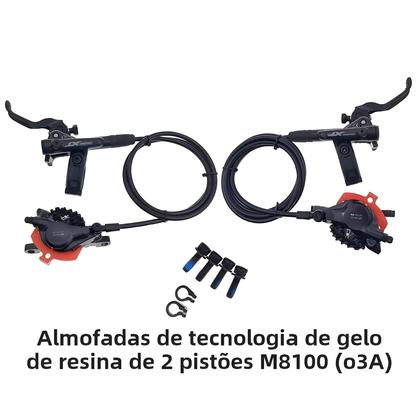 Imagem de Conjunto De Freios a Disco Hidráulicos Para Bicicleta De Montanha MTB SHIMANO DEORE XT SLX M6100