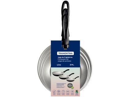 Imagem de Conjunto de Frigideiras Antiaderente Tramontina de Alumínio Linz Preto 3 Peças