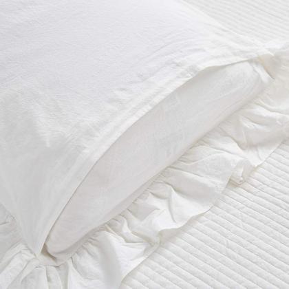 Imagem de Conjunto de fronhas Mywinlle, algodão lavado com babados, king size