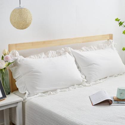 Imagem de Conjunto de fronhas Mywinlle, algodão lavado com babados, king size