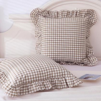 Imagem de Conjunto de fronhas Mywinlle Taupe/White Plaid Euro 65x65cm, 2 peças