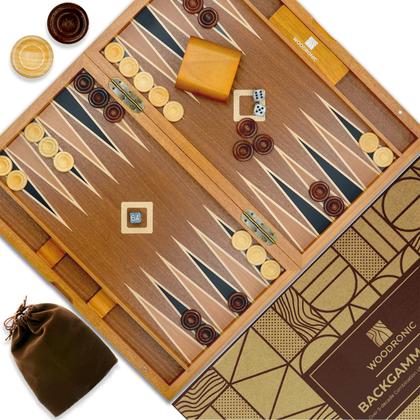 Imagem de Conjunto de gamão Woodronic 17 Folding Board Game Walnut