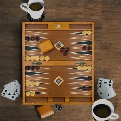 Imagem de Conjunto de gamão Woodronic 17 Folding Board Game Walnut