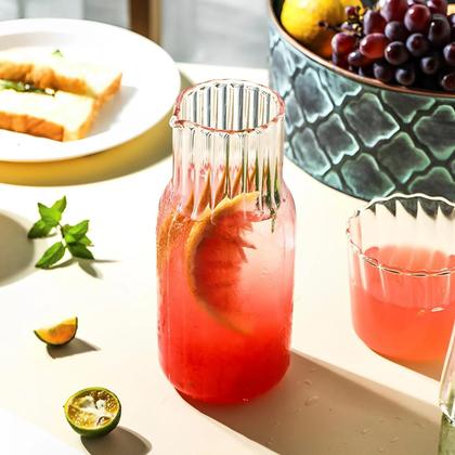 Imagem de Conjunto De Garrafa De Água De Vidro De 550ML E 600ML Com Copo, Jarra De Bebida Para Leite, Bebidas