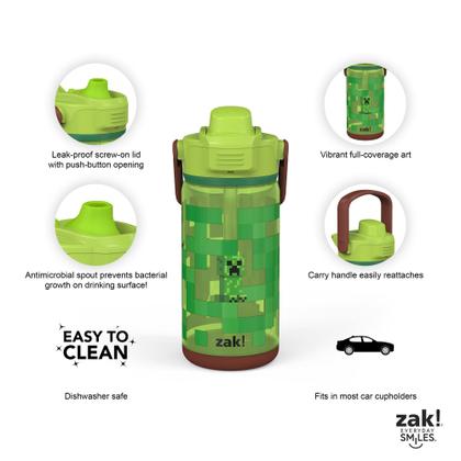 Imagem de Conjunto de garrafas Zak Designs Beacon Minecraft 473ml 2 peças