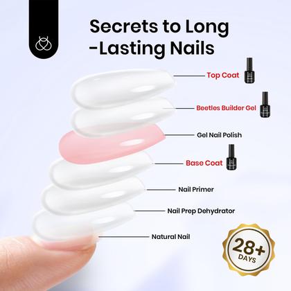 Imagem de Conjunto de gel para unhas Beetles Builder de 15 ml com camada superior e camada base