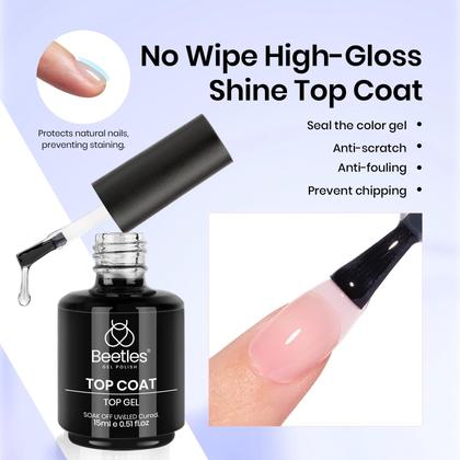 Imagem de Conjunto de gel para unhas Beetles Builder de 15 ml com camada superior e camada base