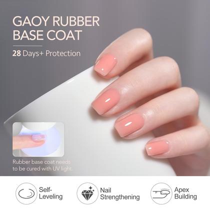 Imagem de Conjunto de Gel para Unhas GAOY Rubber Base - 6 Cores de 7,3ml - Soak Off