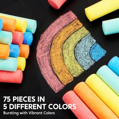 Imagem de Conjunto de giz de calçada JOYIN, 75 unidades, lavável em 5 cores, para crianças de 1 a 3 anos