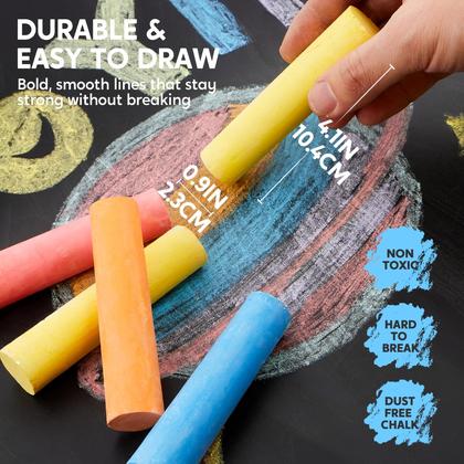 Imagem de Conjunto de giz de calçada JOYIN, 75 unidades, lavável em 5 cores, para crianças de 1 a 3 anos