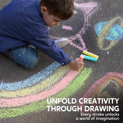 Imagem de Conjunto de giz de calçada JOYIN, 75 unidades, lavável em 5 cores, para crianças de 1 a 3 anos