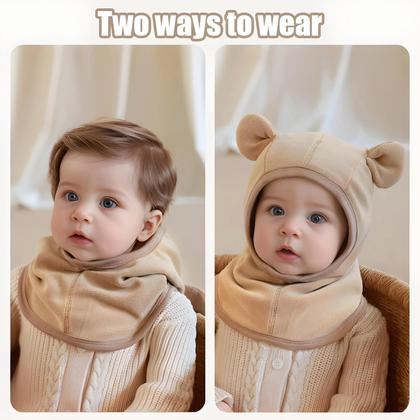 Imagem de Conjunto De Gorro E Cachecol De Inverno Para Bebês, Balaclavas De Fleece Polar Quentes Com Proteção