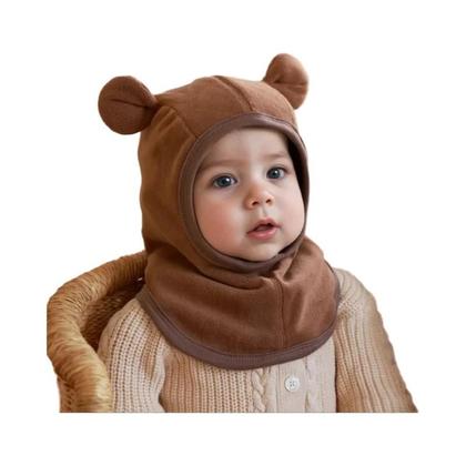Imagem de Conjunto De Gorro E Cachecol De Inverno Para Bebês, Balaclavas De Fleece Polar Quentes Com Proteção