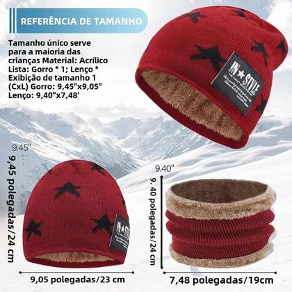 Imagem de Conjunto de Gorro e Cachecol de Lã para Bebê - Quentinho e Estiloso para o Inverno