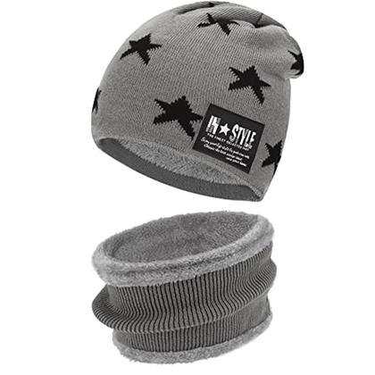 Imagem de Conjunto de Gorro e Cachecol de Lã para Bebê - Quentinho e Estiloso para o Inverno