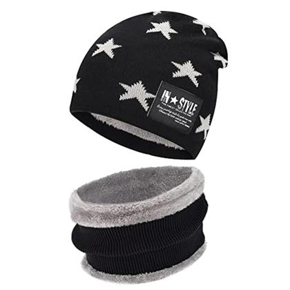 Imagem de Conjunto de Gorro e Cachecol de Lã para Bebê - Quentinho e Estiloso para o Inverno